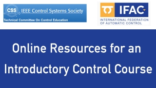 Online Resources for an Introductory Control Course