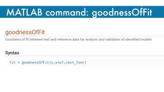 MATLAB Command: goodnessOfFit