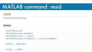 MATLAB Command: resid