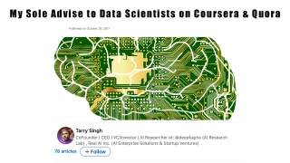 My Sole Advise to Data Scientists on Coursera & Quora