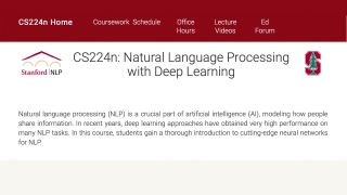 Nlp deep best sale learning stanford