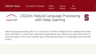 CS224n: Natural Language Processing with Deep Learning | Winter 2021