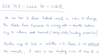 The Linear Quadratic Regulator (LQR)
