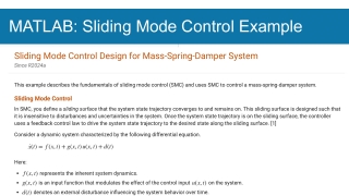 Sliding Mode Control Design for Mass-Spring-Damper System