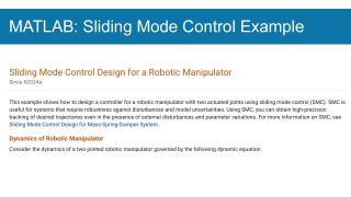 Sliding Mode Control Design for a Robotic Manipulator