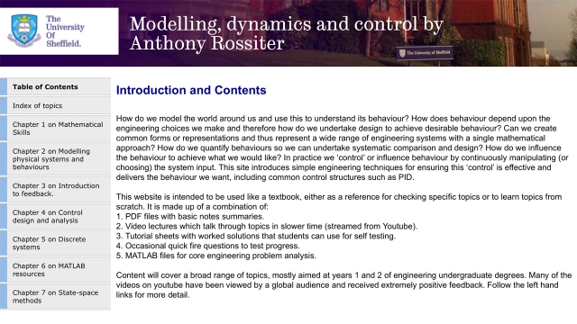 Modelling, dynamics and control