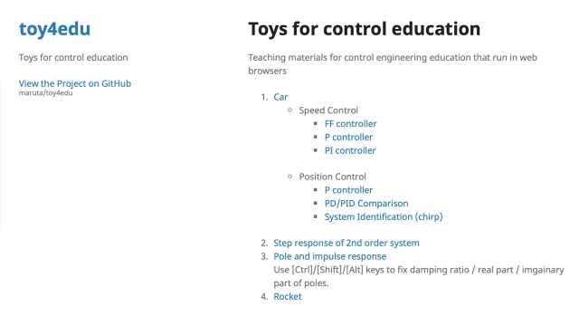 Toys for Control Education