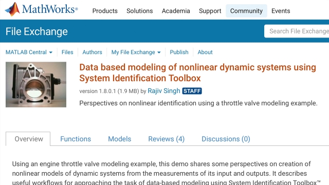 Data based modeling of nonlinear dynamic systems using System Identification Toolbox