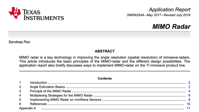 MIMO Radar: TI Application Report