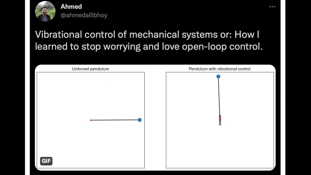 Twitter Thread: Vibrational control of mechanical systems