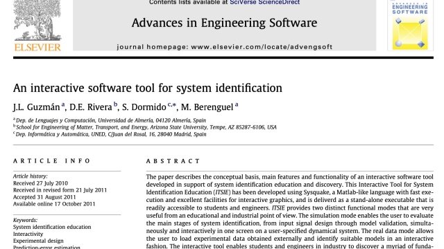 Manuscript about ITISE: an Interactive Software Tool for System Identification