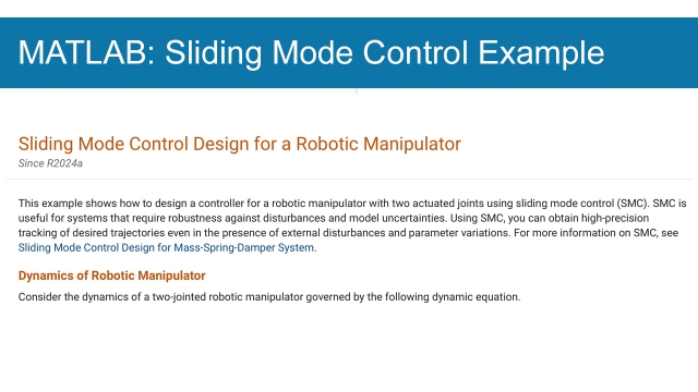 Sliding Mode Control Design for a Robotic Manipulator