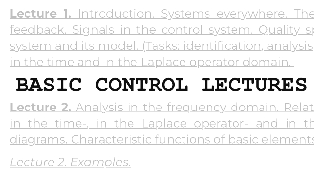 Basic Control Lectures